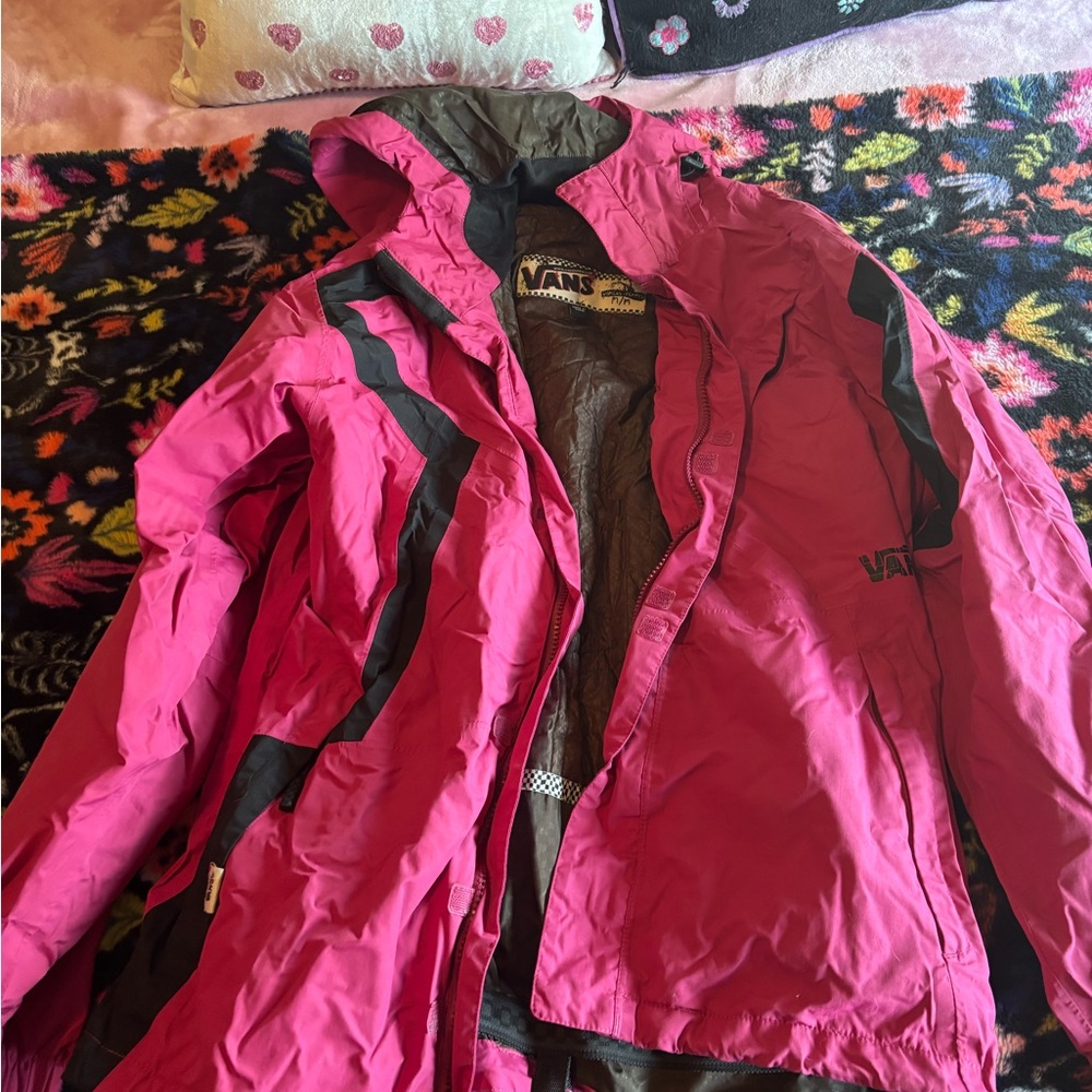 Vans Black and Pink Women's Winter Jacket Size Medium